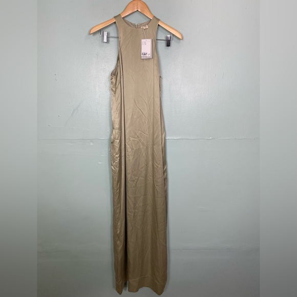 H&M Green Maxi Sleeveless‎ Silk Dress XS - Picture 2 of 6